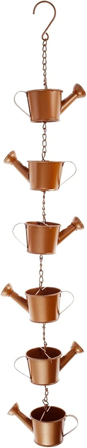 Vusddy Regenkette aus Metall 90 cm, Regenführungskette für Dachrinne, Regenfänger System Ablaufkette