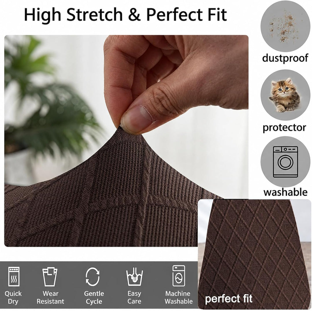 JUNZHE Muschelstuhlhussen Retro-Stuhlhussen Stretch-Spandex-Druck, Lounge-Eckstuhlschutz für Esszimm