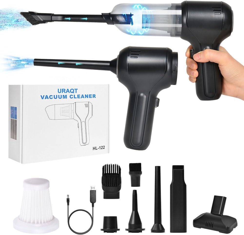 URAQT Handstaubsauger Auto Handheld Kabelloser,3 in 1 Handstaubsauger Akku Hand Stark 150000rpm Mini