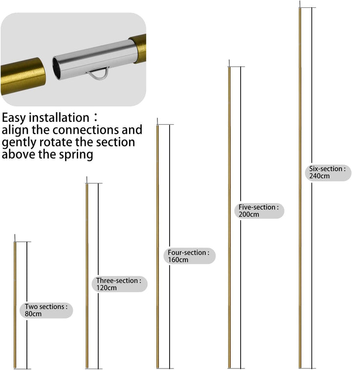 Unigear Zeltstange teleskop 2er Set, Alu Aufstellstange für Tarp, Zelt, Sonnensegel, Camping, verste