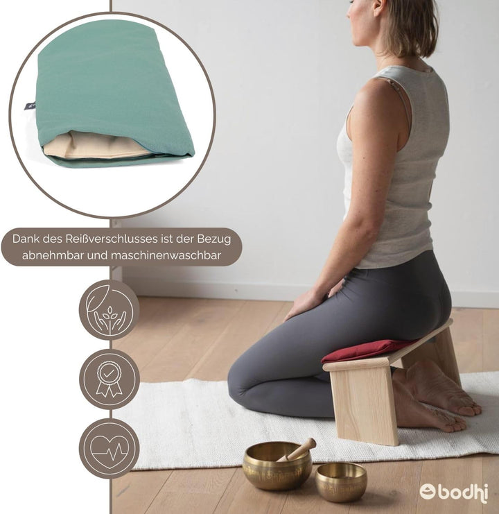 Bodhi Meditationsbank Auflage | Sitzauflage aus Baumwolle | Bequeme & Weiche Polsterung | Sitzunterl