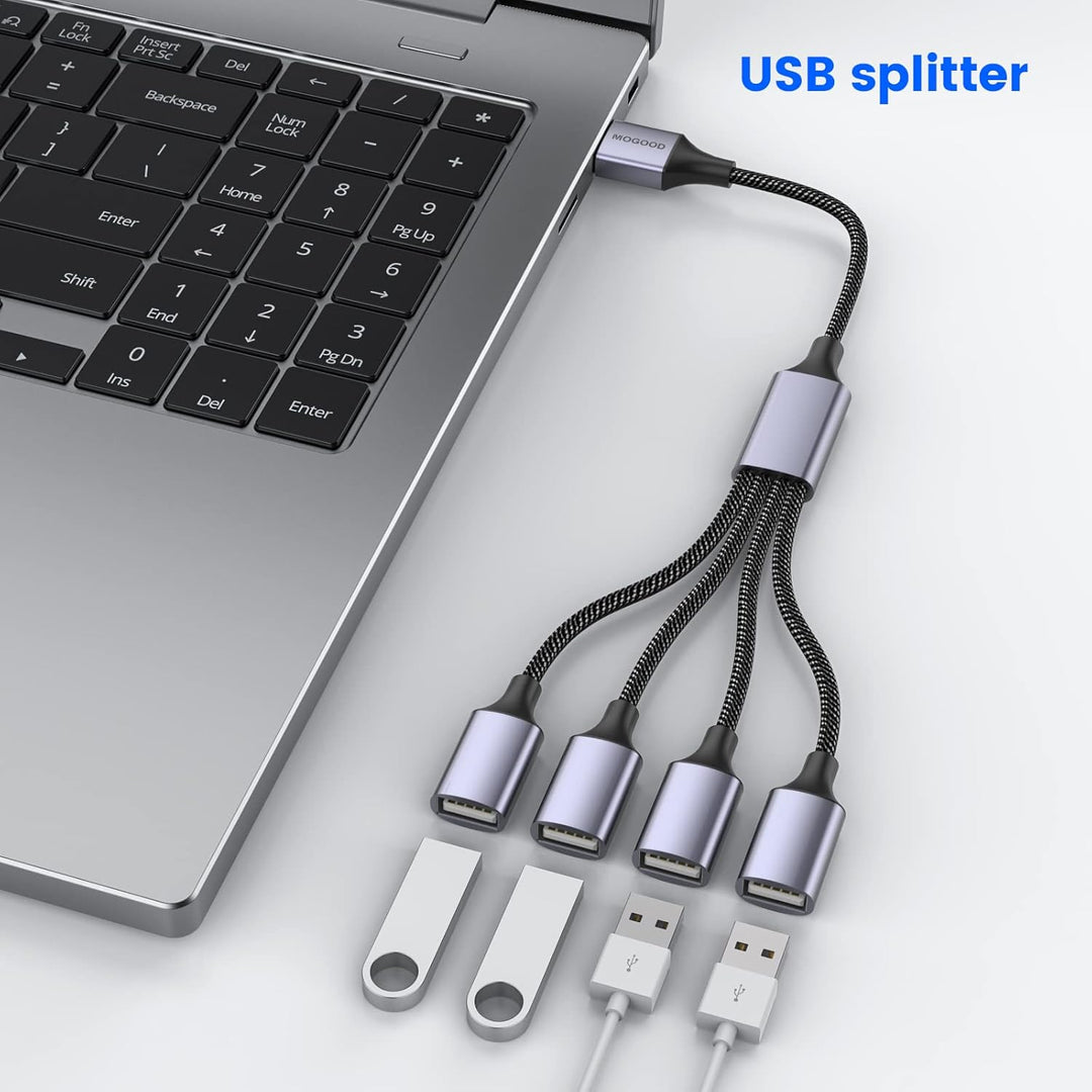 MOGOOD USB Splitter 4 in1 USB Kabel USB Hub USB zu USB Adapter USB Splitter mit Mehreren Steckdosen