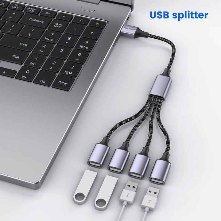 MOGOOD USB Splitter 4 in1 USB Kabel USB Hub USB zu USB Adapter USB Splitter mit Mehreren Steckdosen