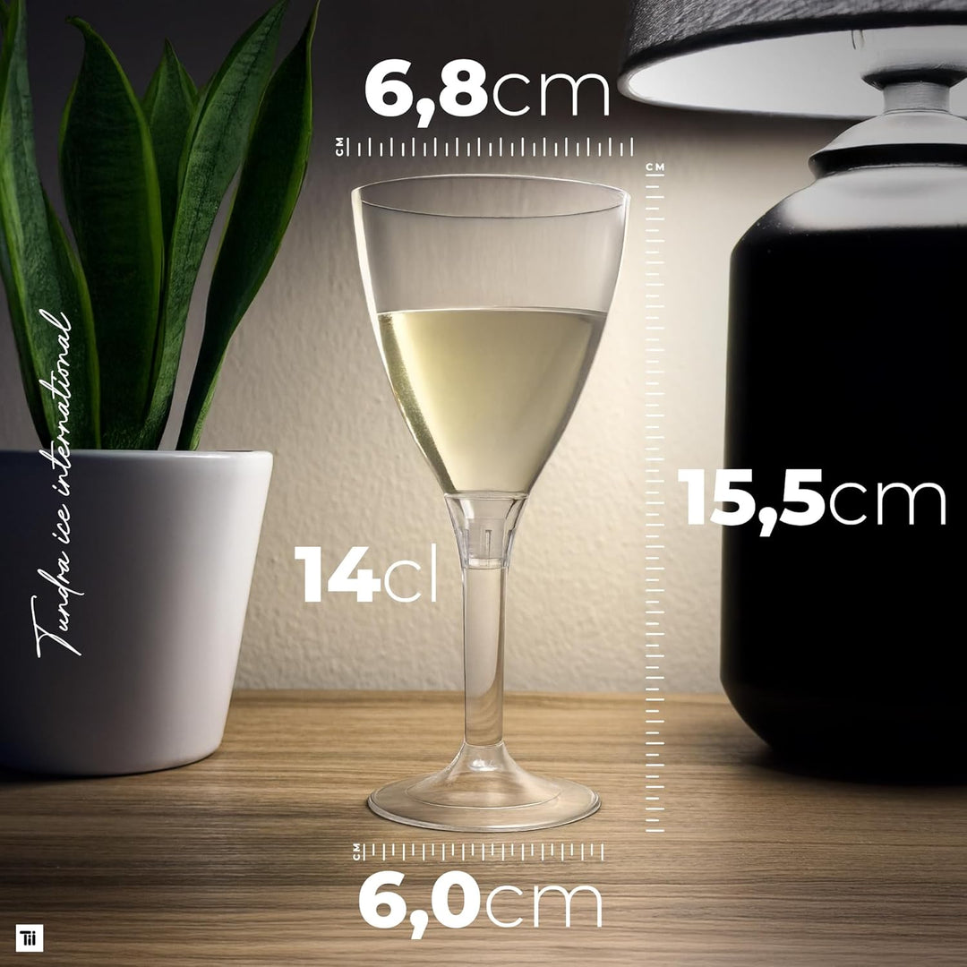 TUNDRA ICE INTERNATIONAL - Packung mit 60 Weingläsern, US WASSER & RI USA LICHT 140 ml. BPA-frei, WI