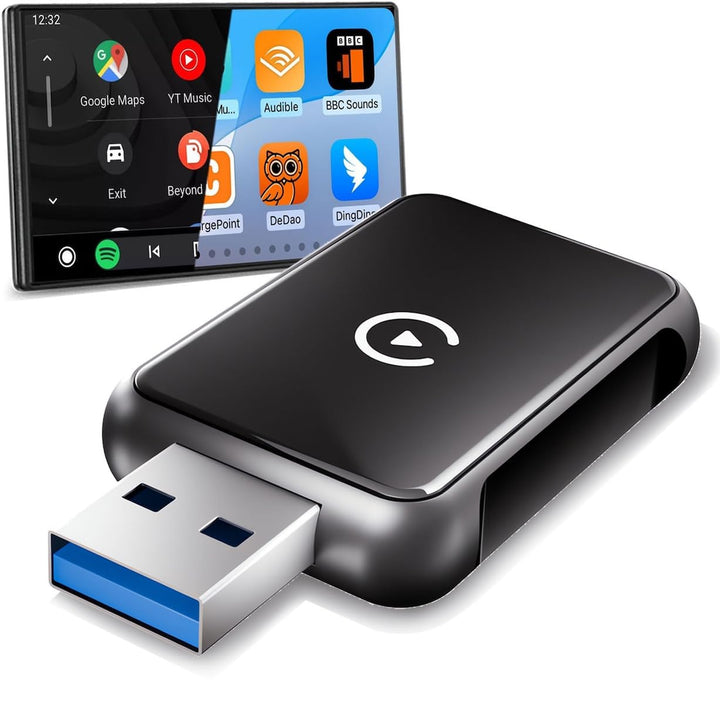Wireless CarPlay Adapter& Android Auto,Kabelloser USB-Dongle für Autos,Plug & Play, Schnelle Stabile