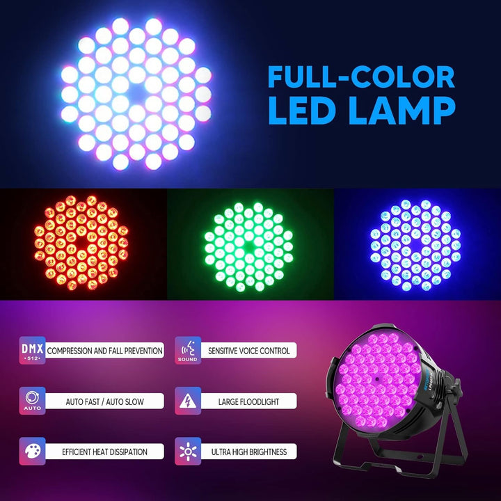 BETOPPER Partylicht Bühnenlicht 160W LED Par Scheinwerfer, 54x3W LED RGB Lichteffekte DJ Lichter mit