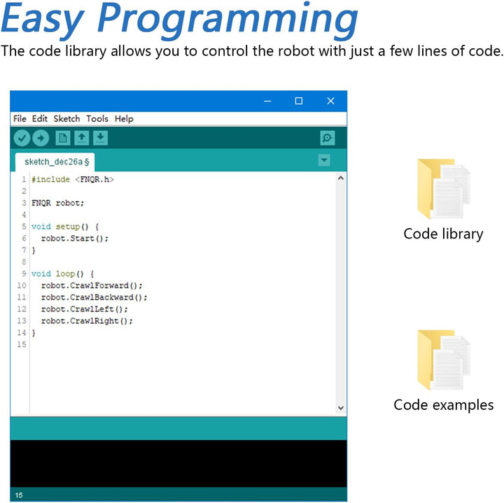 FREENOVE Quadruped Robot Kit (Compatible with Arduino IDE), App Remote Control, Walking Crawling Twi