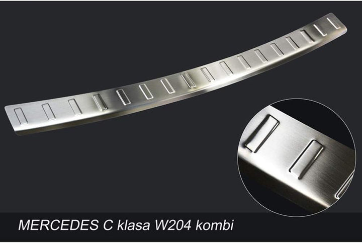Avisa Edelstahl Heckstossstangenschutz kompatibel mit Mercedes C-Klasse W204 Kombi 2011-2014 'Ribs'