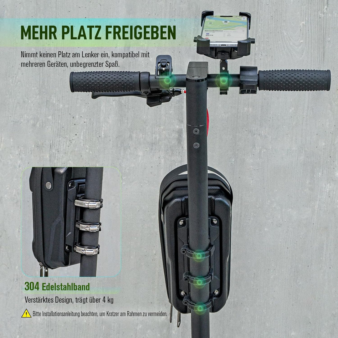 Jeebel 3/4/5L E Scooter Tasche, Grosse Kapazität wasserdichte Lenkertasche mit Schnellverschluss-Mon