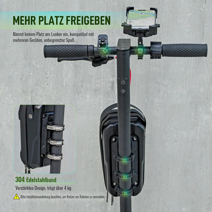 Jeebel 3/4/5L E Scooter Tasche, Grosse Kapazität wasserdichte Lenkertasche mit Schnellverschluss-Mon