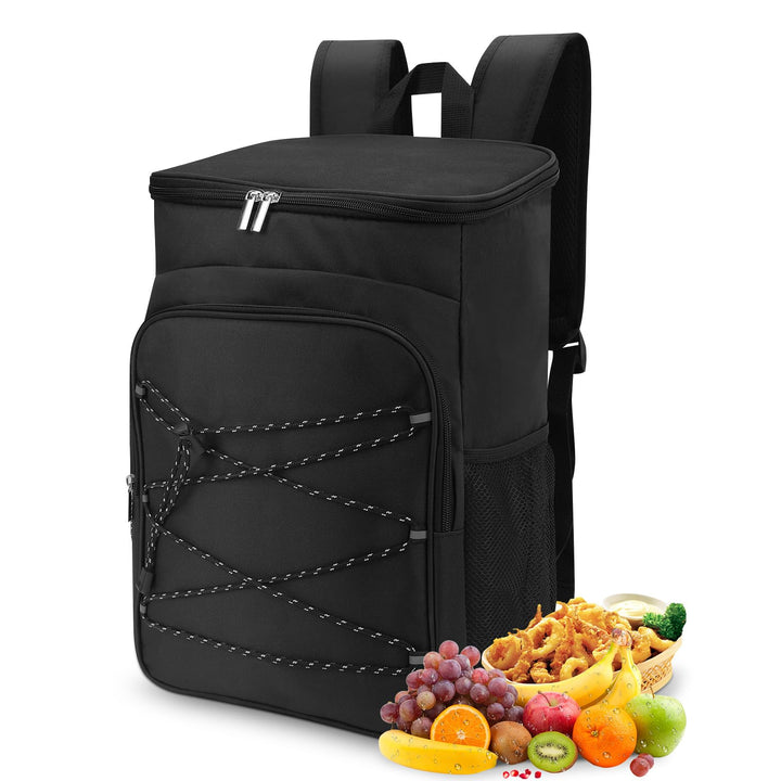 Isolierter Rucksack aus Oxford-Stoff, Kühlrucksack aus Oxford-Stoff mit Seitentaschen für Camping, S