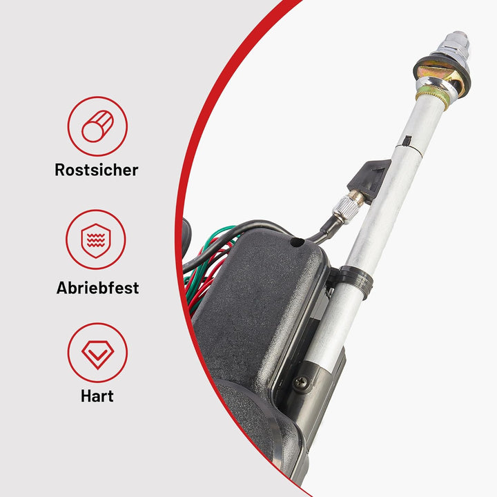 RED WOLF Elektrische Autoantenne Universal Motorantenne 12V für Mercedes-Benz Audi Opel Peugeot Ford