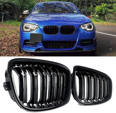 Nieren Kühlergrill Kompatibel mit BMW 1er F20 F21 Pre-Facelift 2011-2014 Grill Glanz Schwarz Kühlerg