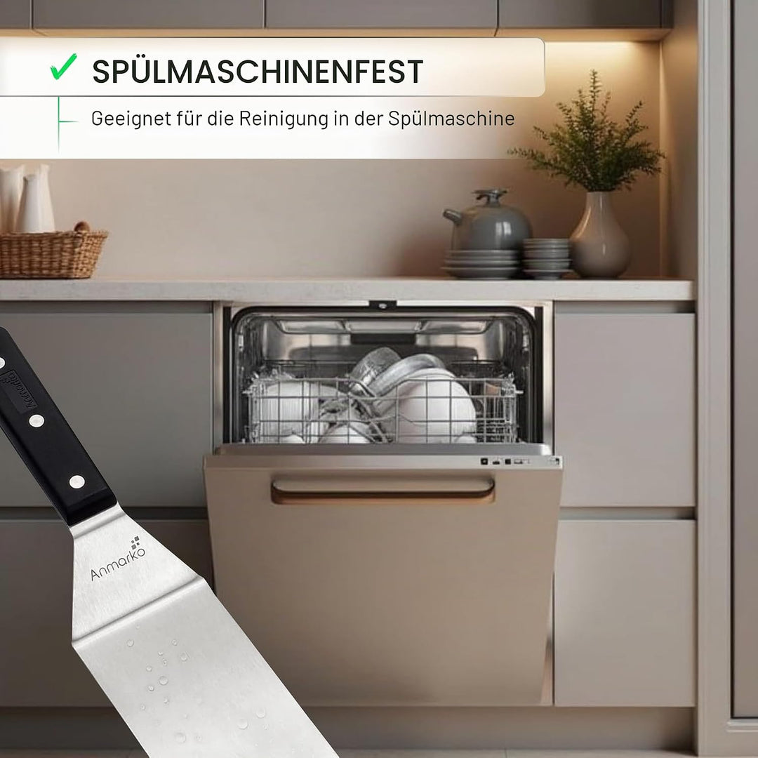Exklusives Grillwender Set aus hochwertigem Edelstahl - BBQ Grillset in erstklassiger Qualität für H