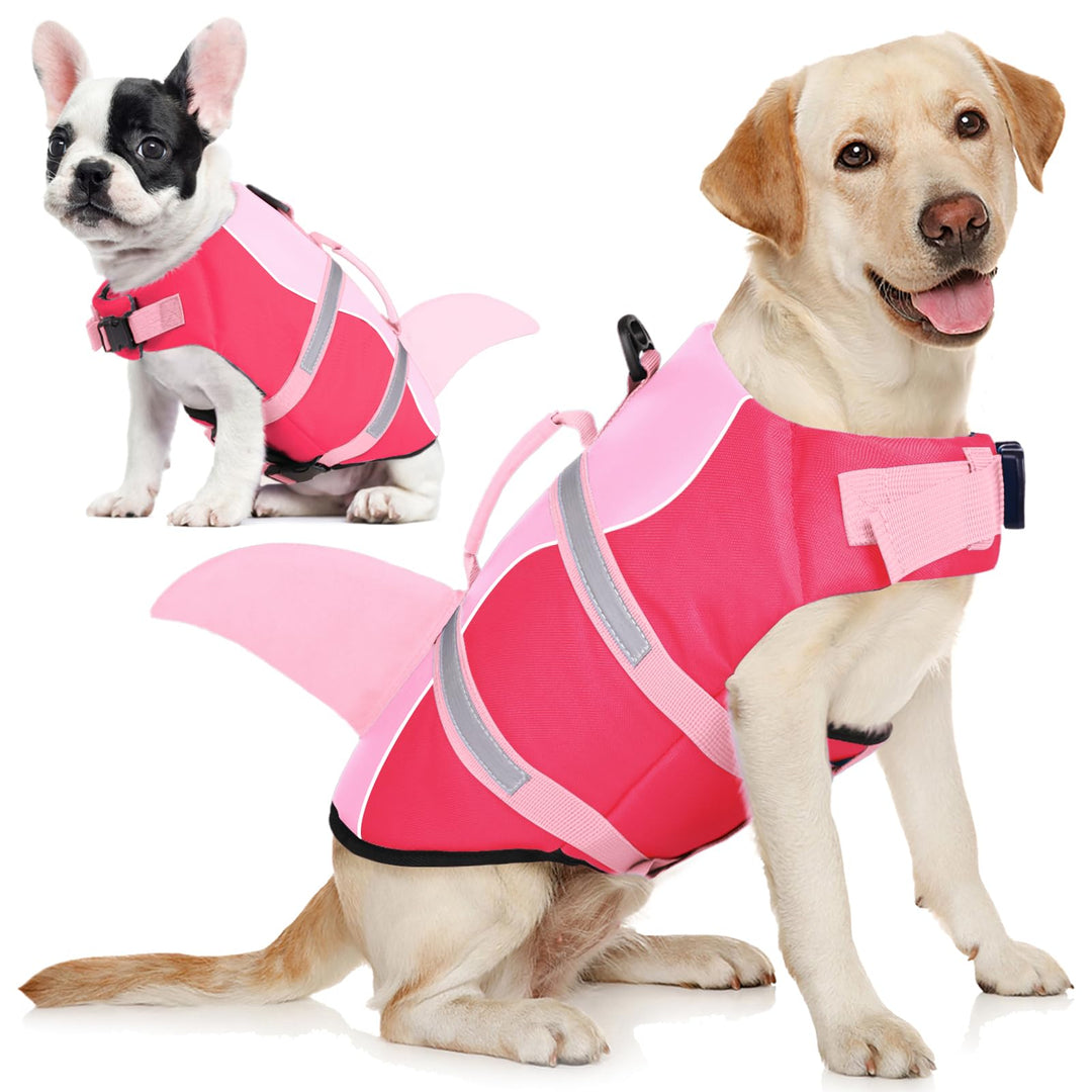 AOFITEE Schwimmweste Hund Klein, Verstellbar Hunde Schwimmweste Hai, Ripstop Hundeschwimmweste Klein