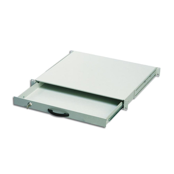 DIGITUS Professional 1HE Tastatureinschub, 19" (485mm), abschliessbar, Grau Grau 1 HE Single, Grau 1
