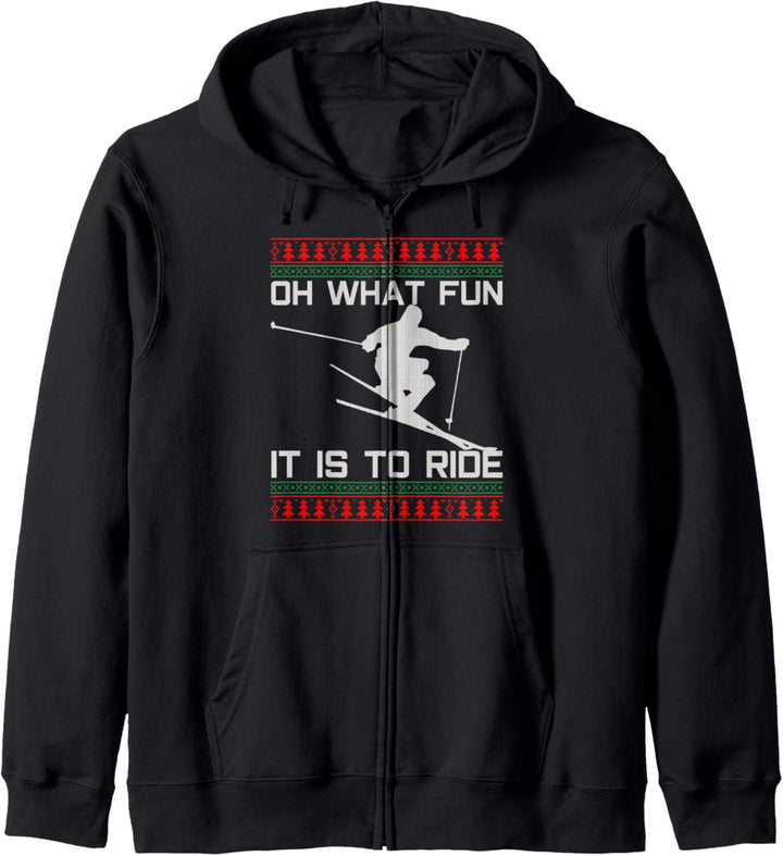 Ski Ugly Christmas - Weihnachten Lustig Skifahrer Geschenk Kapuzenjacke