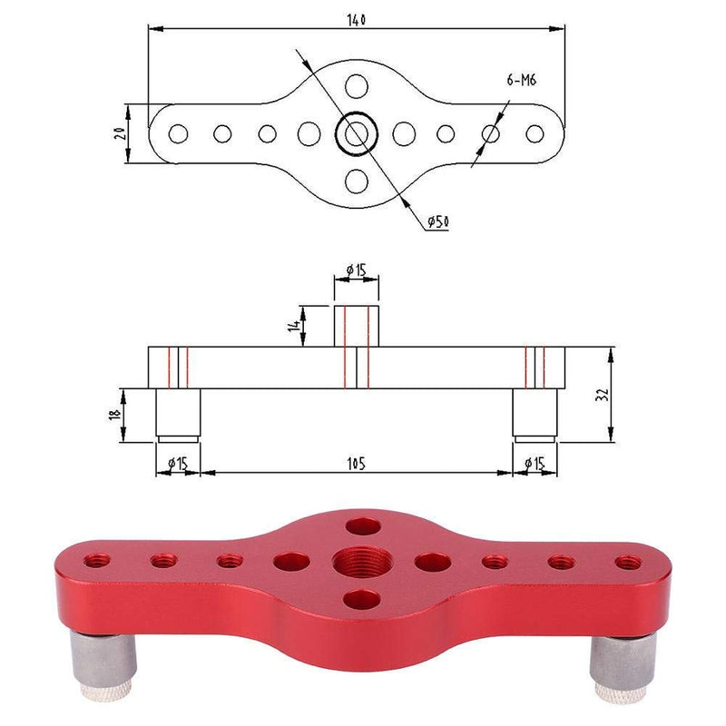 Holzbearbeitung Locher Dübel Jig Aluminiumlegierung Drill Guide Holz Löcher Locator Kit mit 3 Stück