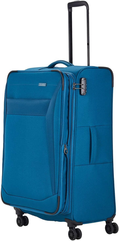 Travelite Chios - 4-Rollen-Trolley Set M/L + Reisetasche + Beautycase 4.tlg. petrol Petrolblau, Petr