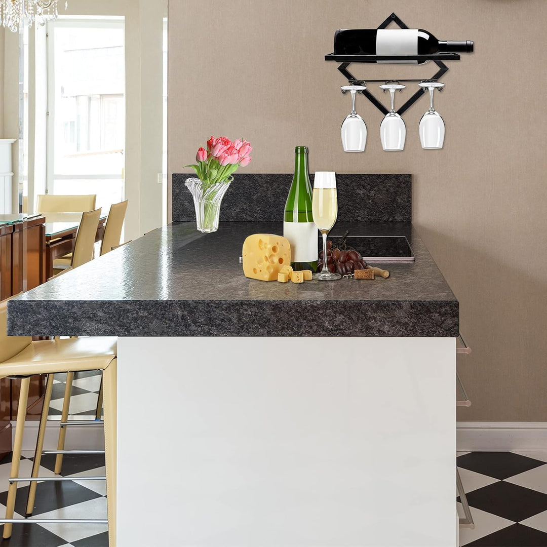 Metall Wandmontierter Weinhalter Stemware Glass Rack, Upgrade zusammenklappbarer Wandbehang Rotweinr