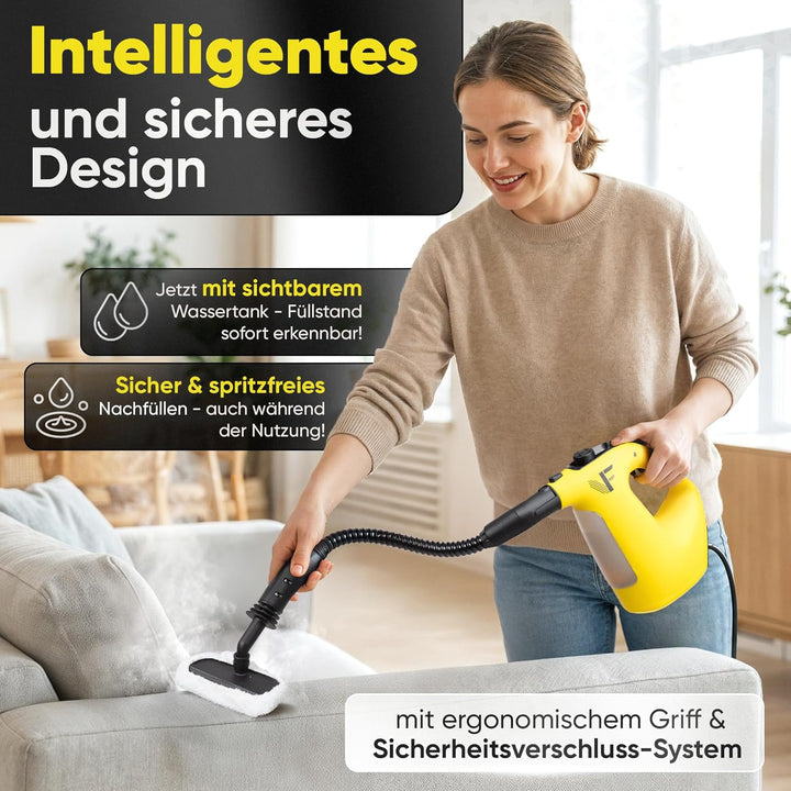 Neighbour's Friend® Dampfreiniger 2 in 1 mit Dampf Mop Funktion – Leistungsstarker Handdampfreiniger