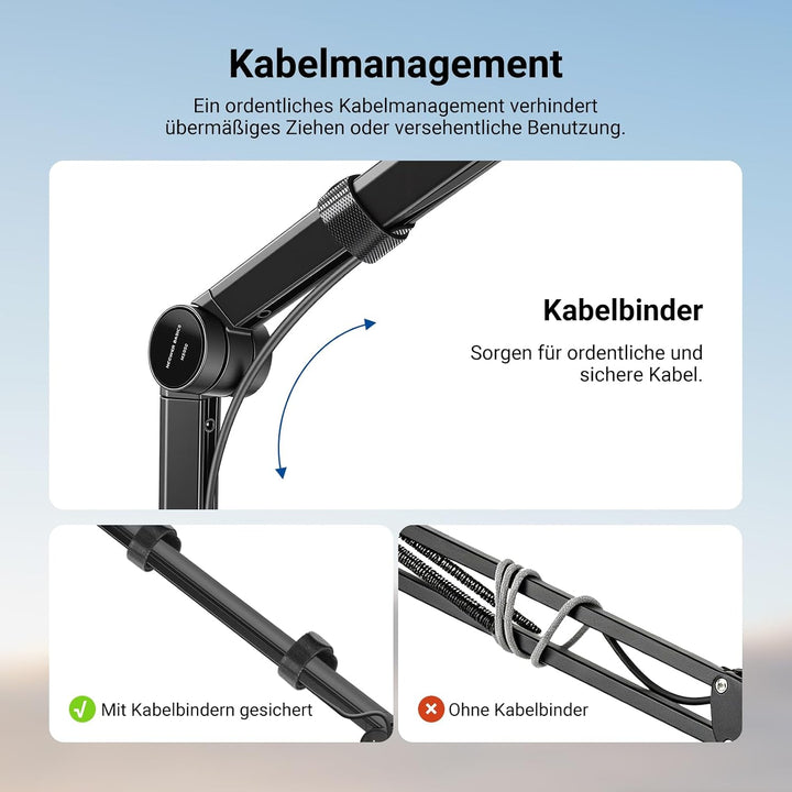NEEWER BASICS Mikrofon Boom Arm, 78cm flexibler Microphone Tischständer Halterung, kompatibel mit Bl