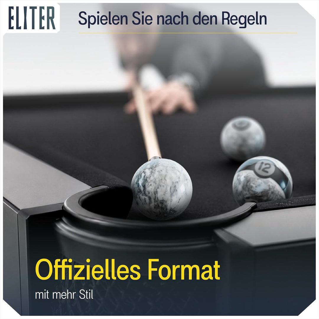 ELITER Billardkugel-Set aus Phenolharz, 16-teilig, 57,2 mm Poolbillardkugeln in Standardgrösse, glei