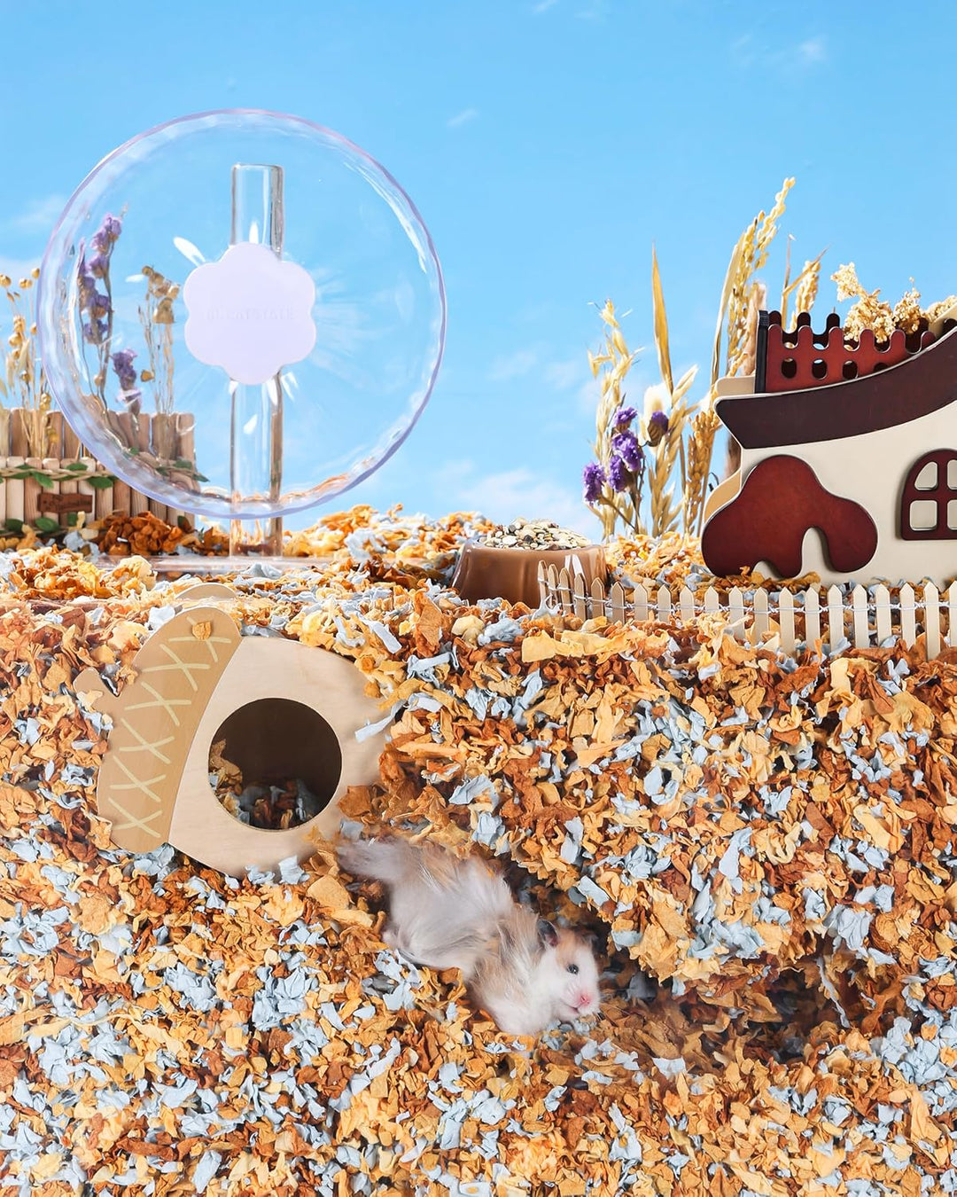 BUCATSTATE Hamsterstreu 70L, wirklich zu 99,9% staubfreie Papier-Einstreu für Nager mit Geruchskontr