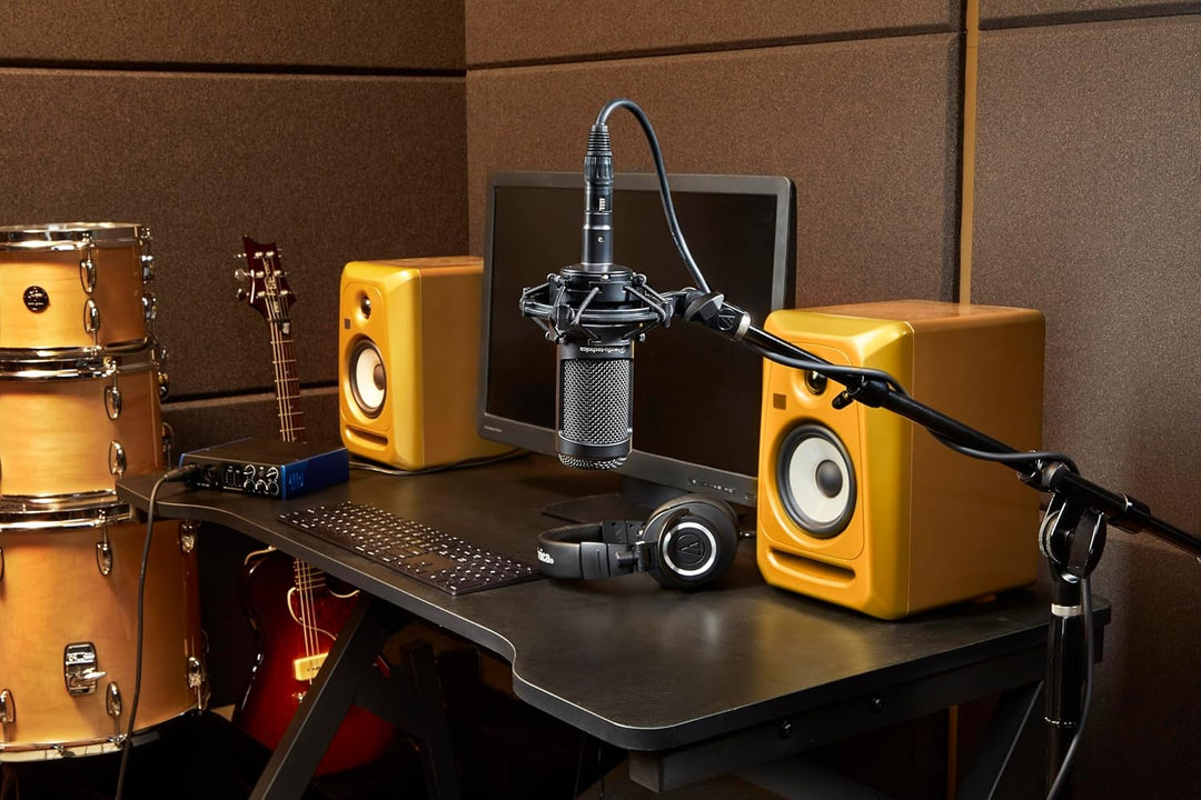 Audio-Technica 2050 Kondensatormikrofon mit Umschaltbaren Richtcharakteristika Schwarz Studio, Studi