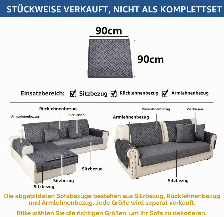 Eismodra Sofa Überzug,Sofabezug 3 Sitzer,Anti-Rutsch-Couch Überzug für L Form Sofaschoner Chaiselong