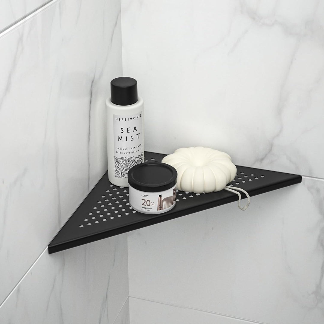 Eck Duschregal, Edelstahl 304 Badezimmerregal aus Stahl mit Gitterdesign für geflieste Wände, Einbau