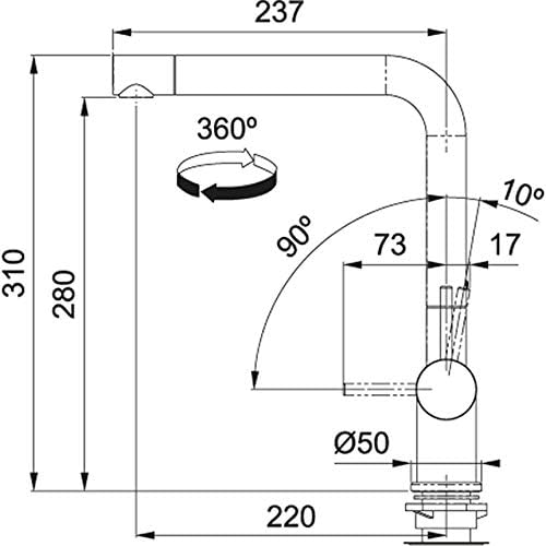 Franke 115.0524.888 Active Plus SM Spültischbatterie, schwarz-matt