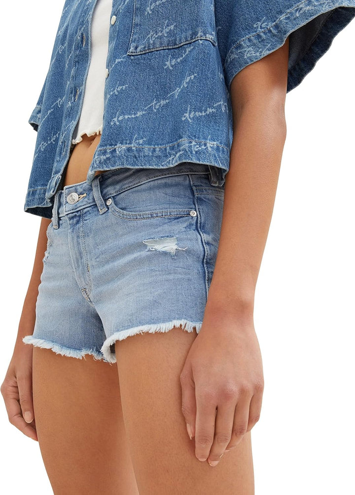 TOM TAILOR Denim Damen jeans shorts XXL 10122 - Destroyed Light Stone Blue Denim, XXL 10122 - Destro