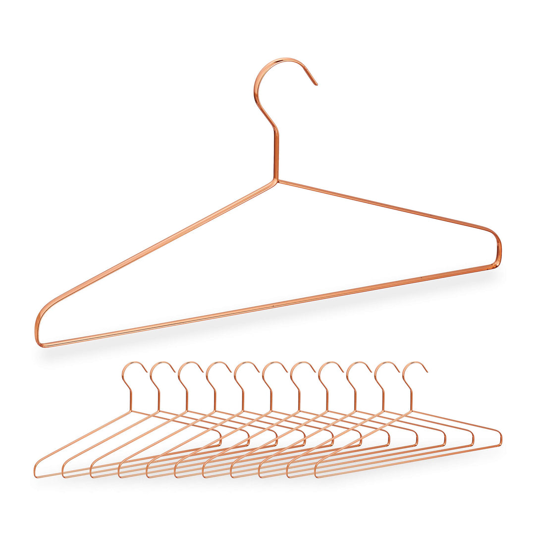 Relaxdays Kleiderbügel, 12er Set, für Hemden, Jacken & Hosen, platzsparend, Metall, 42 cm breit, sch