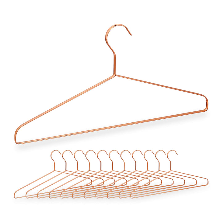 Relaxdays Kleiderbügel, 12er Set, für Hemden, Jacken & Hosen, platzsparend, Metall, 42 cm breit, sch