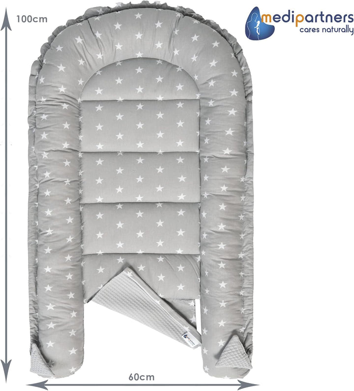 Medi Partners Babynest Kuschelnest Babynestchen 100% Baumwolle Waffle Nestchen Reisebett für Babys S