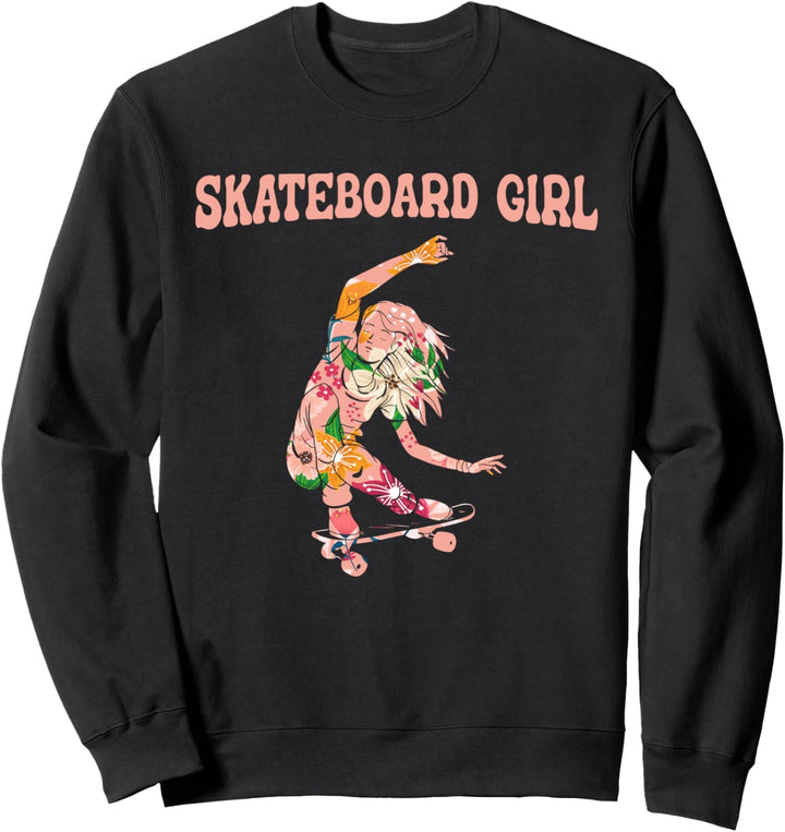 Skateboard Girl Skateboarder Halfpipe Skater - Skateboard Sweatshirt