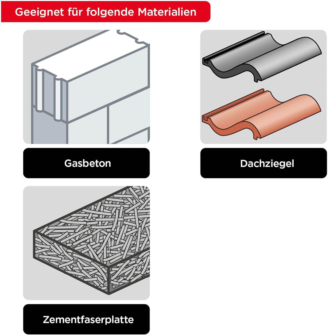 kwb Säbelsägeblätter für Steinbearbeitung, HM Hartmetallzähne, Hochlegierter Stahl, stabile Zahn-Ver