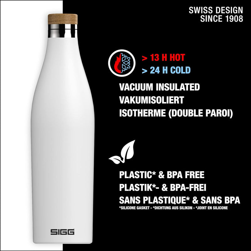 SIGG - Isolierte Trinkflasche - Meridian - Auslaufsicher - Extra schlank - BPA-frei - Plastikfrei -