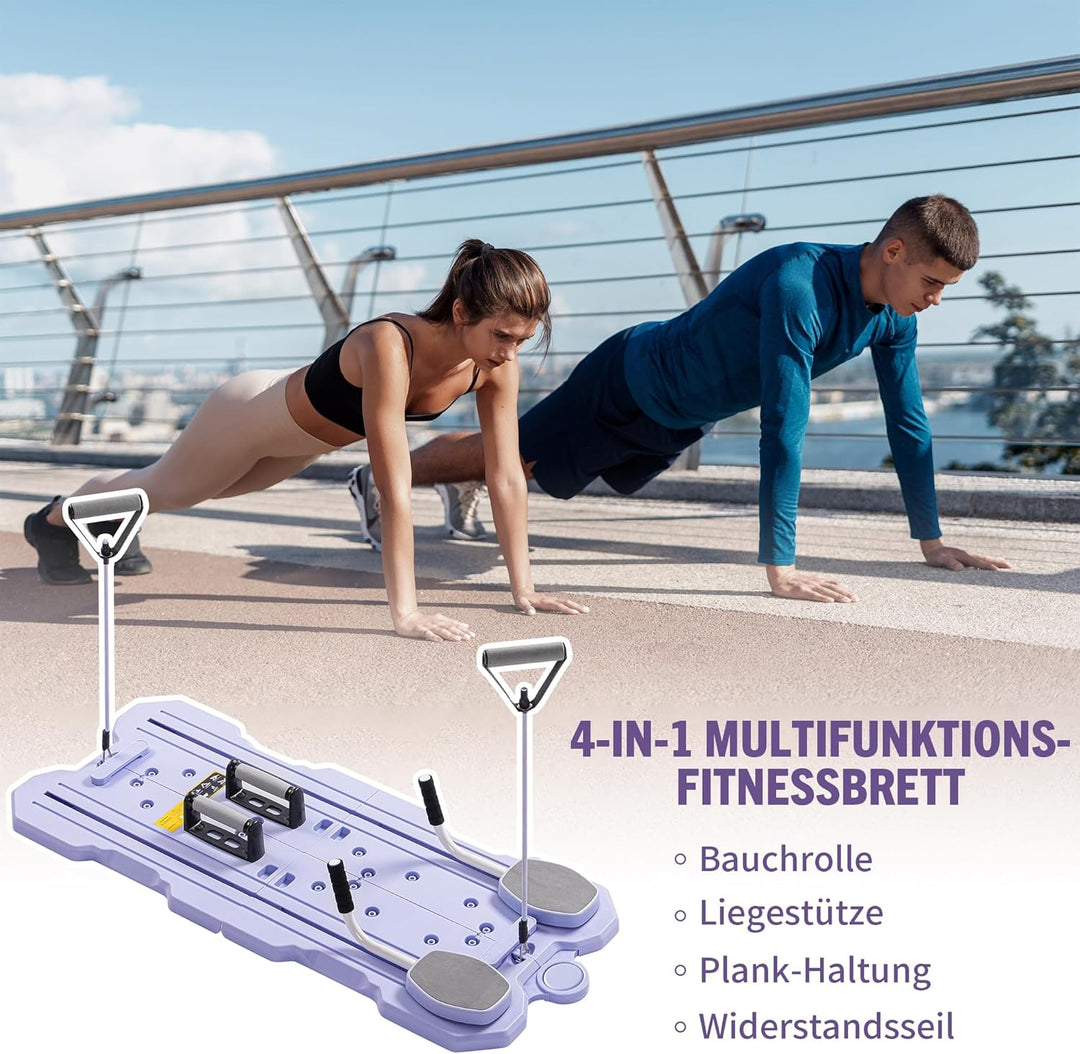 Fitencexu 5-in-1 Pilates Board für zuhause faltbar - Multifunktion für Bauch, Yoga & Krafttraining,