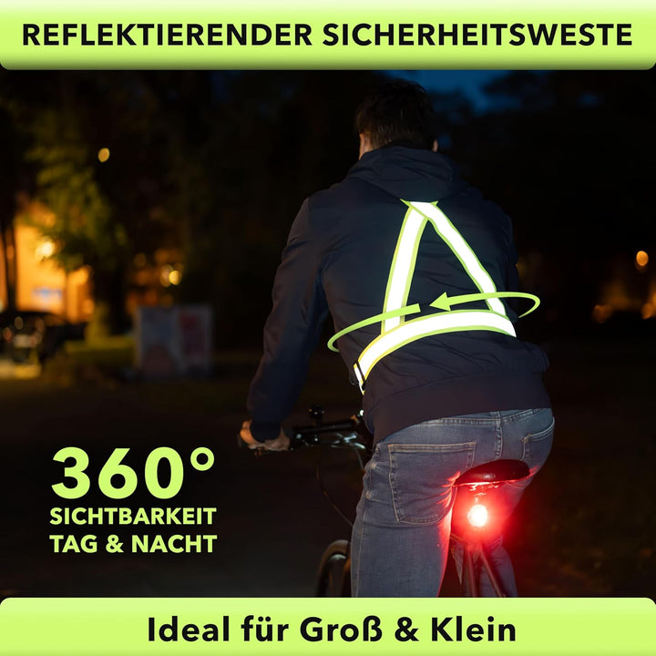 AVANA Reflektorweste Reflektierende Sicherheitsweste Einstellbar Warnweste Leicht Hohe Sichtbarkeit