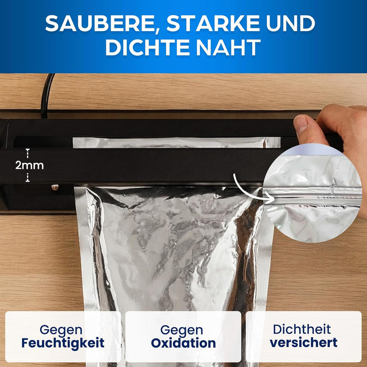 Versiegelungsmaschine 200mm - Profi Thermoversiegelung für Plastiktüten, Aluminium, Kraftpapier - He