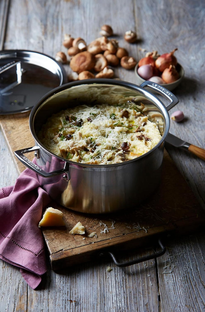 Le Creuset Fleischtopf aus 3-ply Edelstahl, Ø 20 cm, Für alle Herdarten inkl. Induktion geeignet, Si