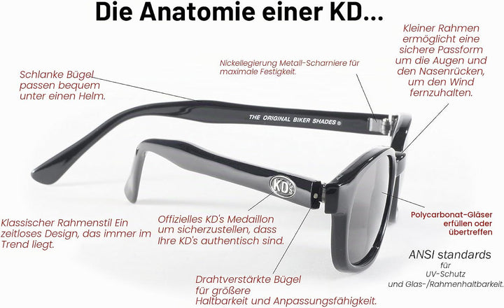 KD Tool X Kd ES Sonnenbrille Lila Objektiv Motorrad-Sonnenbrille Grosser Uv400 von One site fits Mos