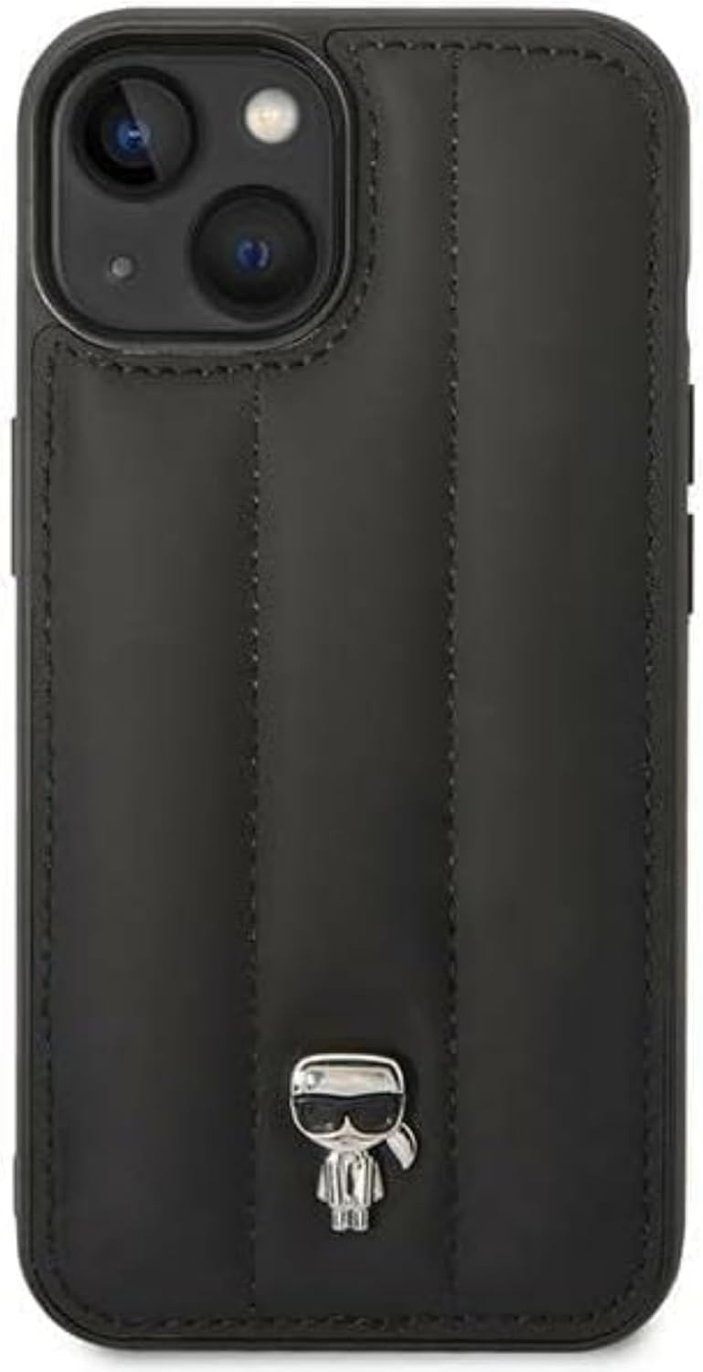 KARL LAGERFELD KLHCP14SPSQPK hülle für iPhone 14 6,1" hardcase schwarz/Black Puffy Ikonik Pin