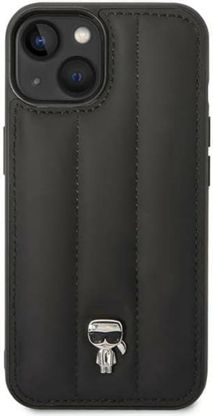 KARL LAGERFELD KLHCP14SPSQPK hülle für iPhone 14 6,1" hardcase schwarz/Black Puffy Ikonik Pin