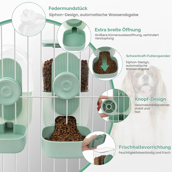 HENYEER Automatischer Futter und Wasserspender für Haustiere,Hängend Futterspender, Automatischer Fu