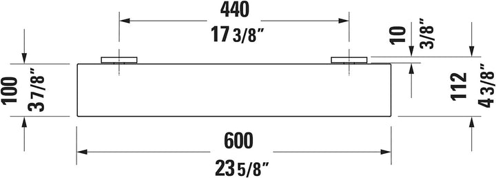 Duravit Glasablage Karree, Ablage Bad, Wandmontage, 60 cm, Chrom, Glasablage