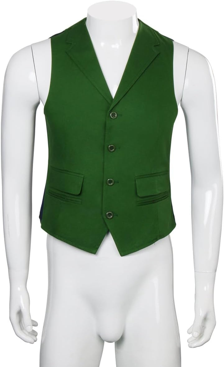 Herren Joker Kostüm Hemd Weste Krawatte Anzug Outfit Set Ritter Gangster Verkleidung Halloween Cospl