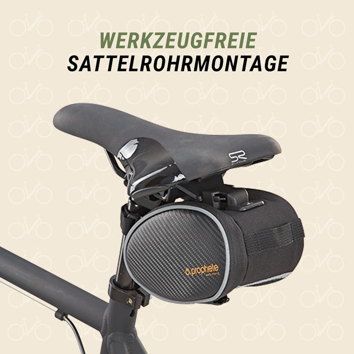 Prophete Fahrradtasche, Sattelpacktasche, 1,0 Liter Volumen, Montage unter dem Sattel, wasserabweise